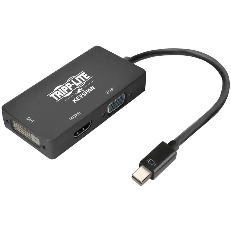 EATON Tripp Lite Mini DisplayPort 1.2 to VGA/DVI/HDMI Adapter Converter 4K Black mDP to VGA / DVI / HDMI 6in - DVI/HDMI/Mini DisplayPort/VGA for Chromebook, Monitor, Notebook, Tablet, MacBook, Audio/Video D... - P137-06N-HDVK6B