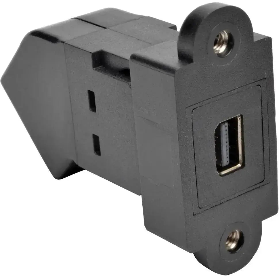 EATON Tripp Lite Mini DisplayPort to DisplayPort Keystone Panel Mount Coupler Angled FF - 1 x Mini DisplayPort Female Digital Audio/Video - 1 x DisplayPort Female Digital Audio/Video - P169-000-KPA-BK