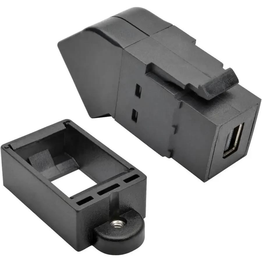 EATON Tripp Lite Mini DisplayPort to DisplayPort Keystone Panel Mount Coupler Angled FF - 1 x Mini DisplayPort Female Digital Audio/Video - 1 x DisplayPort Female Digital Audio/Video - P169-000-KPA-BK