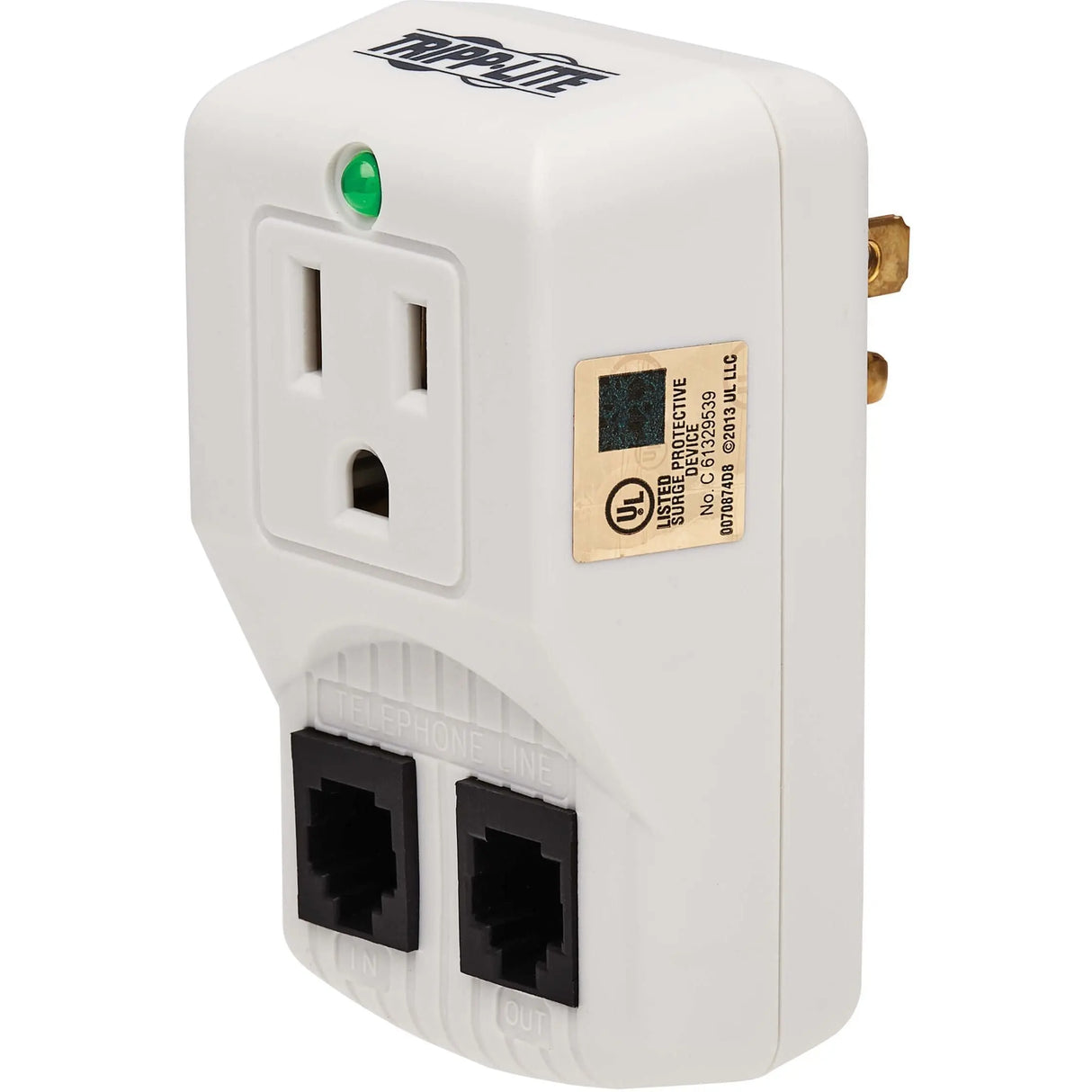 EATON Tripp Lite Notebook Surge Protector Wallmount Direct Plug In 1 Outlet RJ11 - 1 x NEMA 5-15R - 1800 VA - 750 J - 120 V AC Input - 120 V AC Output - TRAVELCUBE