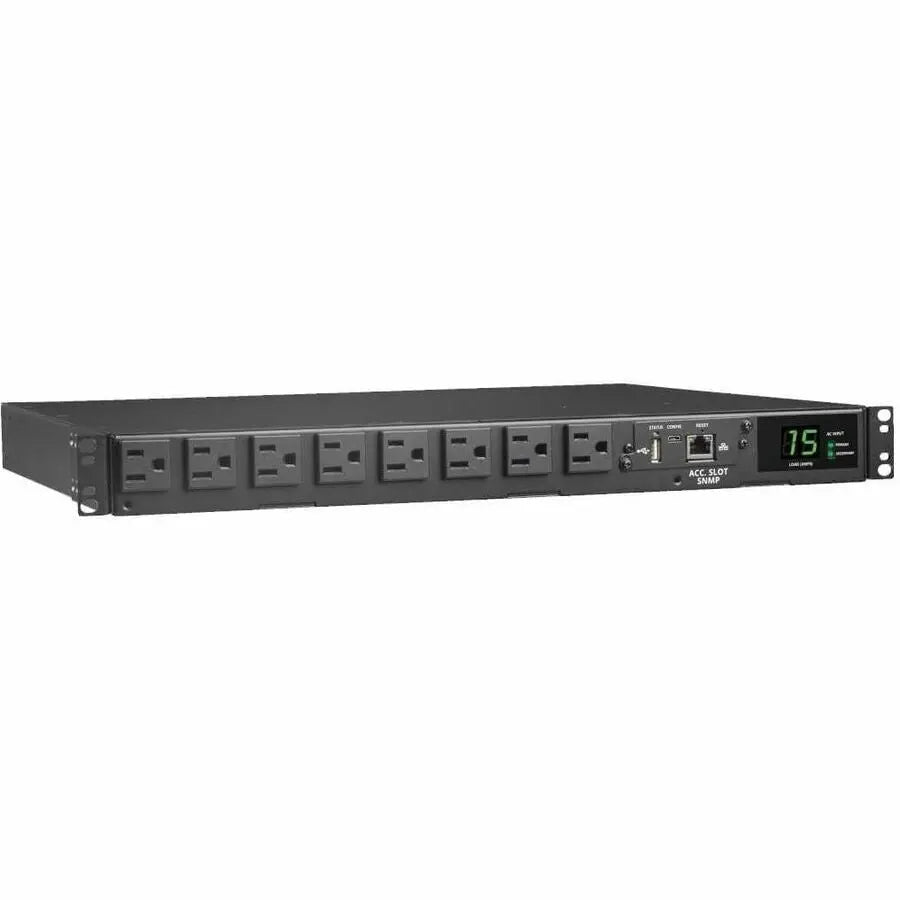EATON Tripp Lite PDU ATS/Monitored 120V 1.44kW 15A 8 5-15R Dual 5-15P 12ft Cords - Metered Auto Transfer Switch - NEMA 5-15P - 8 x NEMA 5-15R - 120 V AC - 1U - Horizontal - Rack-mountable, Wall-mountable - ... - PDUMNH15AT1