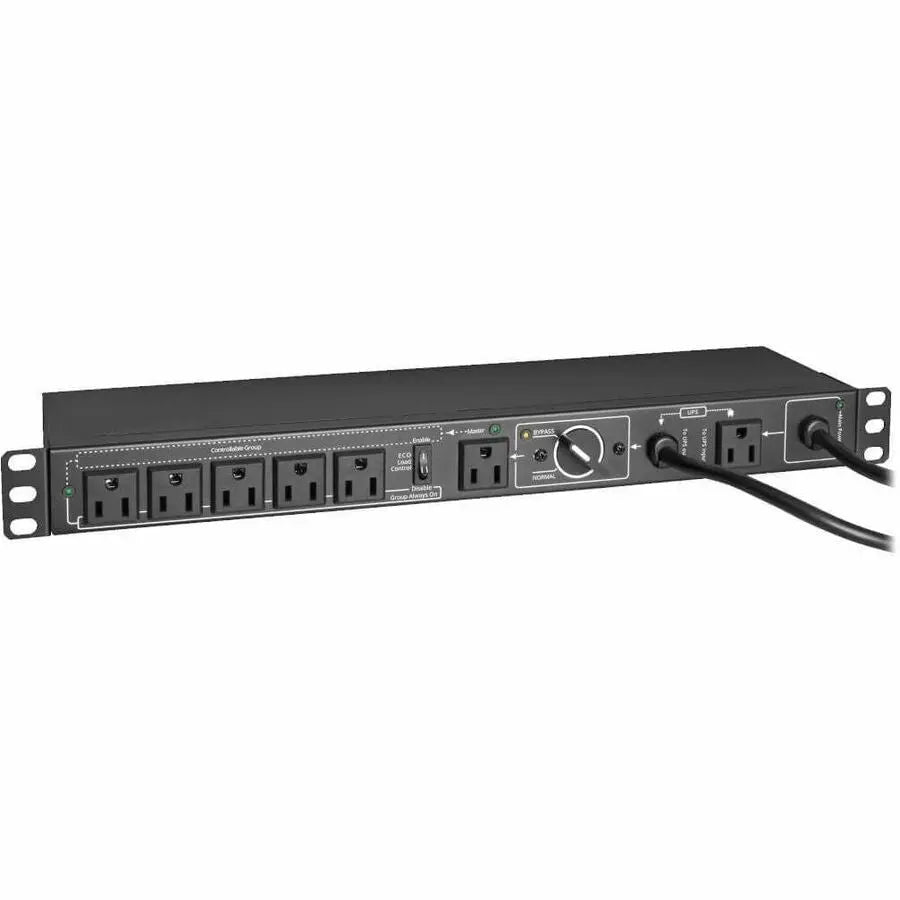 EATON Tripp Lite PDU Hot Swap with Manual Bypass 15A 6 5-15R 2 5-15P Inputs 1URM - Manual Bypass - NEMA 5-15P - 6 x NEMA 5-15R - 120 V AC - 1U - Horizontal - Wall-mountable, Rack-mountable - Hot-swappable - PDUB151U
