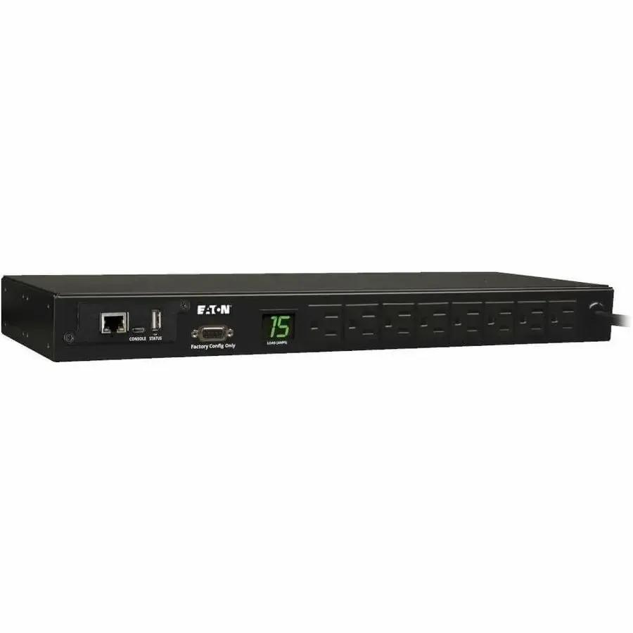 EATON Tripp Lite PDU Monitored 120V 15A 5-15R 8 Outlet 5-15P Horizontal 1URM - 8 x NEMA 5-15R - 1U Horizontal Rackmount - PDUMNH15