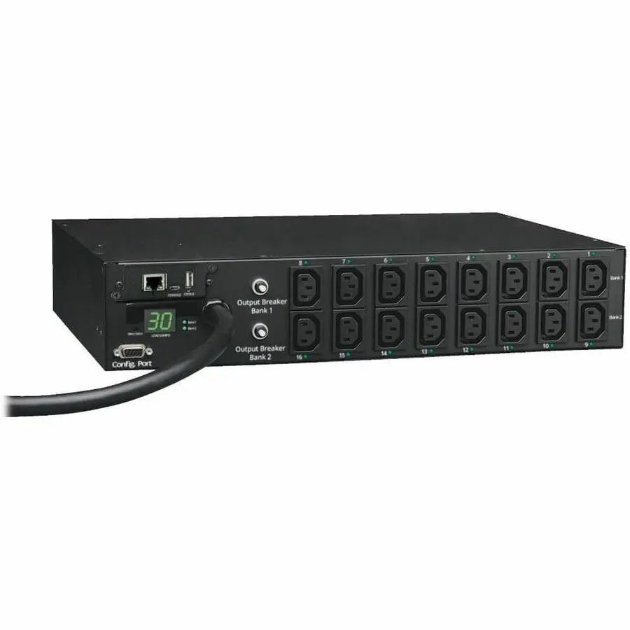 EATON Tripp Lite PDU Single Phase Switched Horizontal 208/240V 5.8kw 16 C13 30A - 16 x IEC 320 EN 60320 C13 - 2U Rack-mountable - PDUMH30HVNET