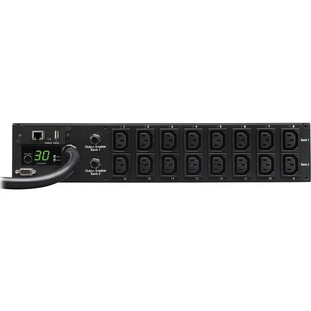 EATON Tripp Lite PDU Single Phase Switched Horizontal 208/240V 5.8kw 16 C13 30A - 16 x IEC 320 EN 60320 C13 - 2U Rack-mountable - PDUMH30HVNET
