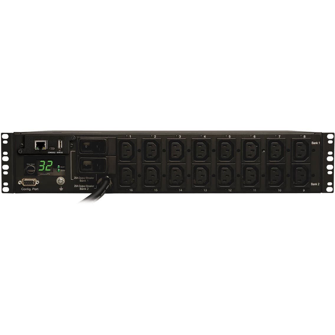 EATON Tripp Lite PDU Switched 230V 32A 7.4kW 16 C13 Outlet IEC-309 Horizontal 2U TAA - 16 x IEC 60320 C13 - 7.36 kVA - 2U - Horizontal Rackmount - PDUMH32HVNET