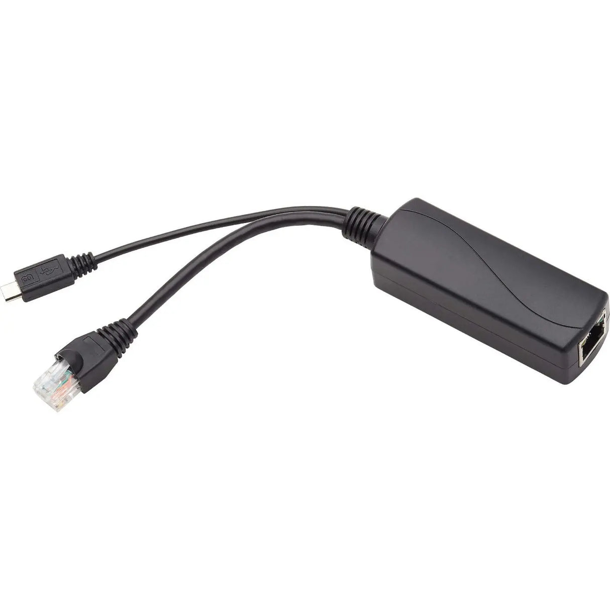 EATON Tripp Lite PoE to USB Micro-B and RJ45 Active Splitter 48V to 5V 1A 100M - 328 ft Maximum Operating Distance - Network (RJ-45) - USB - NPOE-SPL-G-5VMU