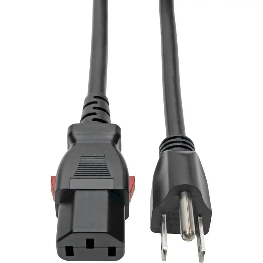 EATON Tripp Lite Power Extension Cord 5-15P to Locking C13 M/F 18 AWG 10A 3ft - For Monitor, PC, Server, Printer, Computer - 125 V AC Voltage Rating - 10 A Current Rating - Black - P006-L03