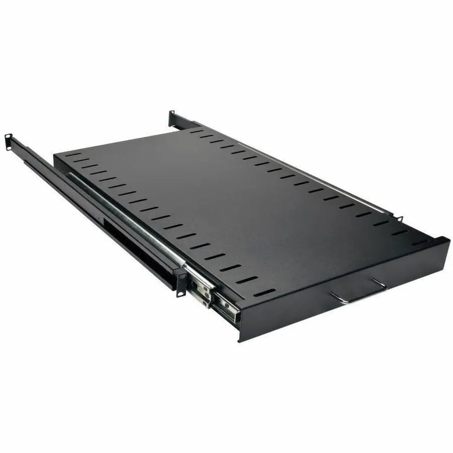EATON Tripp Lite Rack Enclosure Cabinet Heavy Duty Sliding Shelf 200lb Capacity - Black - Cold-rolled Steel (CRS) - 100 lb Maximum Weight Capacity - SRSHELF4PSLHD
