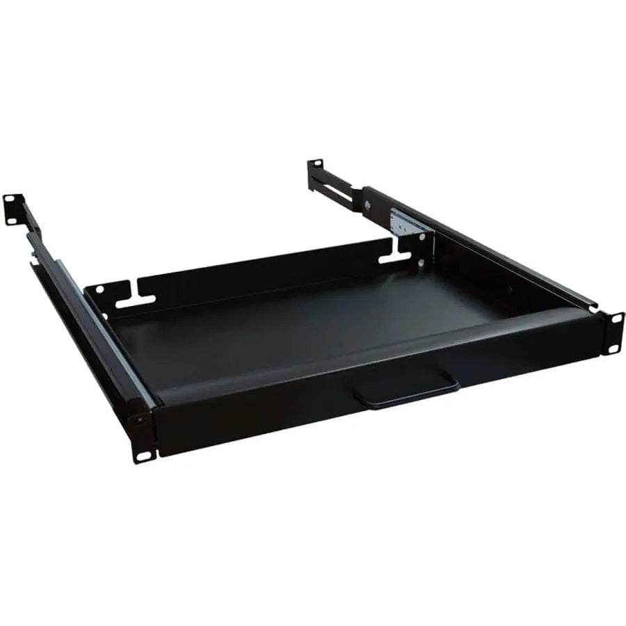 EATON Tripp Lite Rack Enclosure Server Cabinet Keyboard Shelf 25lb Capacity - Black - Cold-rolled Steel (CRS) - 25 lb Maximum Weight Capacity - SRSHELF4PKYBD