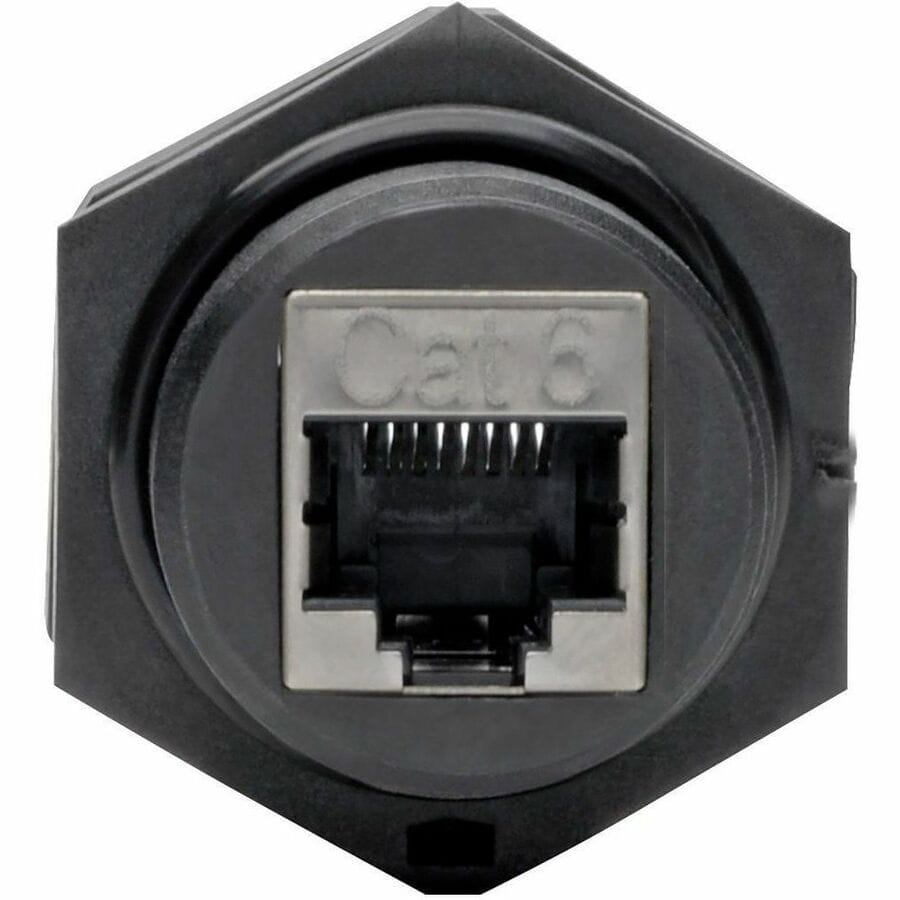 EATON Tripp Lite RJ45 Bulkhead Coupler Cat5/Cat6 F/F Shielded Industrial Dust Cap - 1 x RJ-45 Female Network - 1 x RJ-45 Female Network - Black - TAA Compliant - N206-BC01-IND