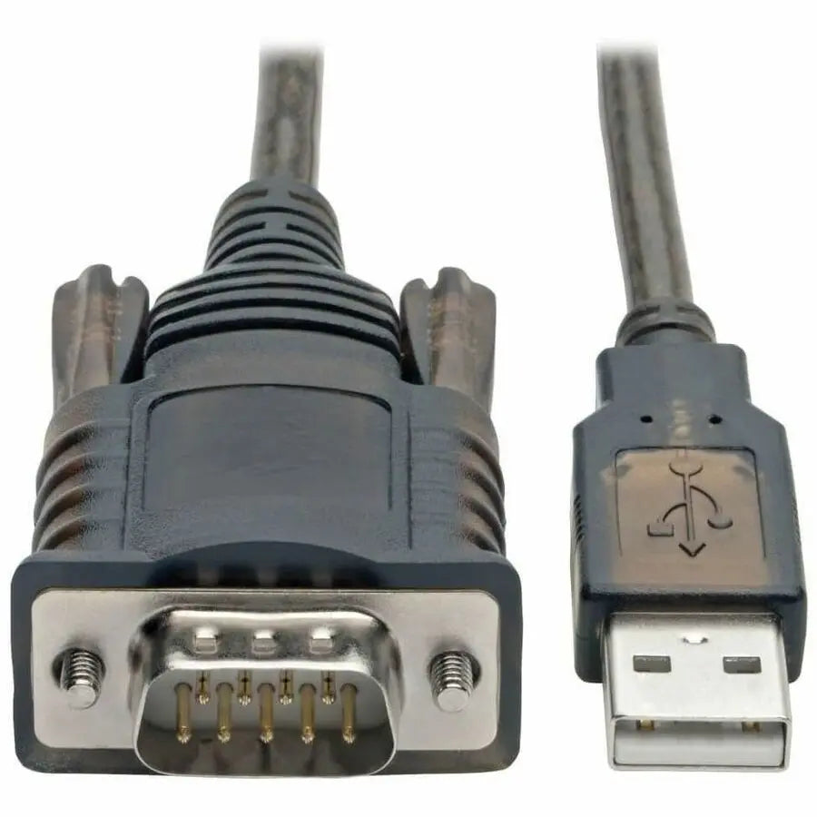 EATON Tripp Lite RS232 to USB Adapter Cable with COM Retention (USB-A to DB9 M/M), FTDI, 5 ft. - 5 ft Serial/USB Data Transfer Cable for Barcode Scanner, Printer - First End: 1 x USB 2.0 Type A - Male - Sec... - U209-005-COM