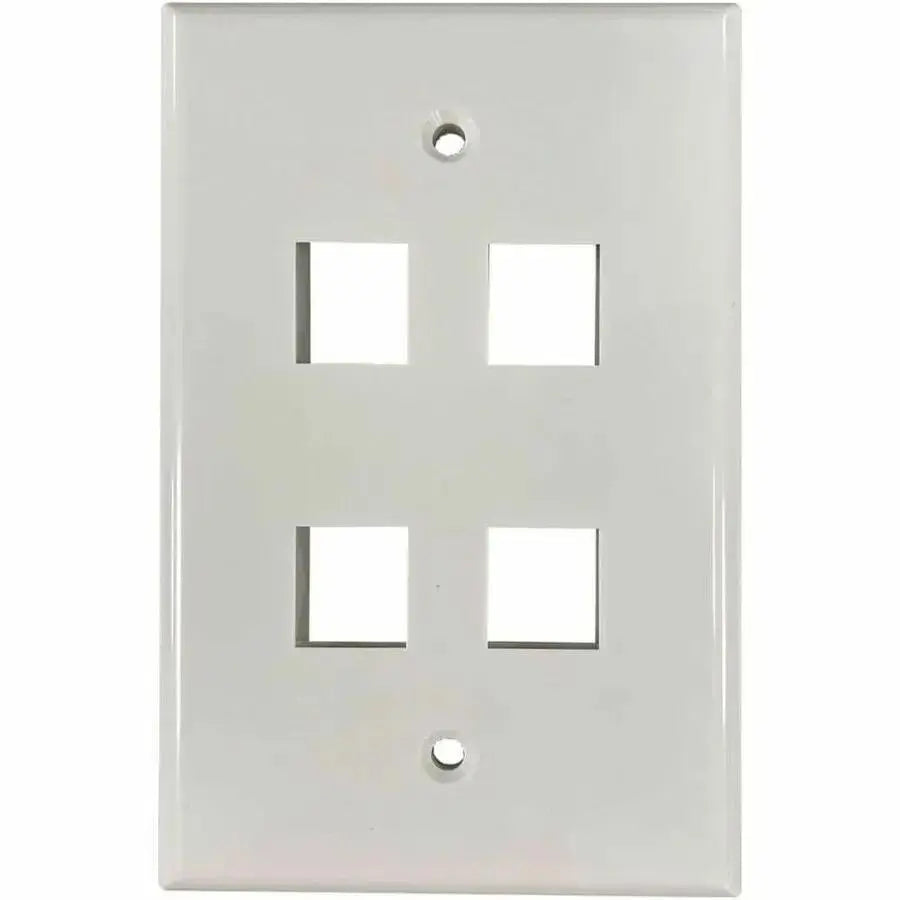 EATON Tripp Lite Safe-IT 4-Port Single-Gang Keystone Wall Plate, Antibacterial, Ivory Gloss, TAA - 4 x Total Number of Socket(s) - 1-gang - Ivory - Acrylonitrile Butadiene Styrene (ABS), High Impact Plastic - TAA Compliant