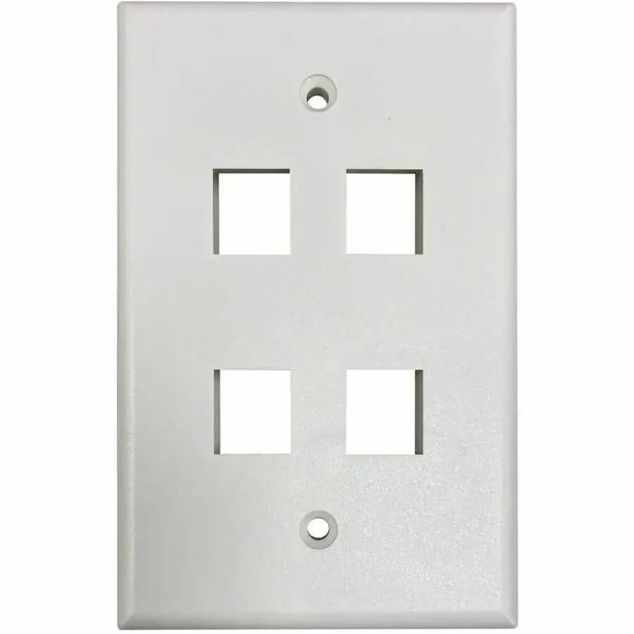 EATON Tripp Lite Safe-IT 4-Port Single-Gang Keystone Wall Plate, Antibacterial, Ivory Matte, TAA - 4 x Total Number of Socket(s) - 1-gang - Ivory - Acrylonitrile Butadiene Styrene (ABS), High Impact Plastic - TAA Compliant