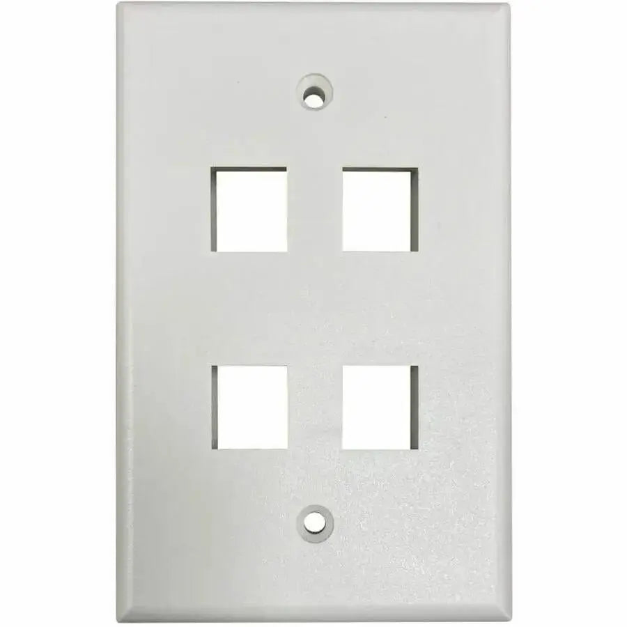 EATON Tripp Lite Safe-IT 4-Port Single-Gang Keystone Wall Plate, Antibacterial, Ivory Matte, TAA - 4 x Total Number of Socket(s) - 1-gang - Ivory - Acrylonitrile Butadiene Styrene (ABS), High Impact Plastic - TAA Compliant