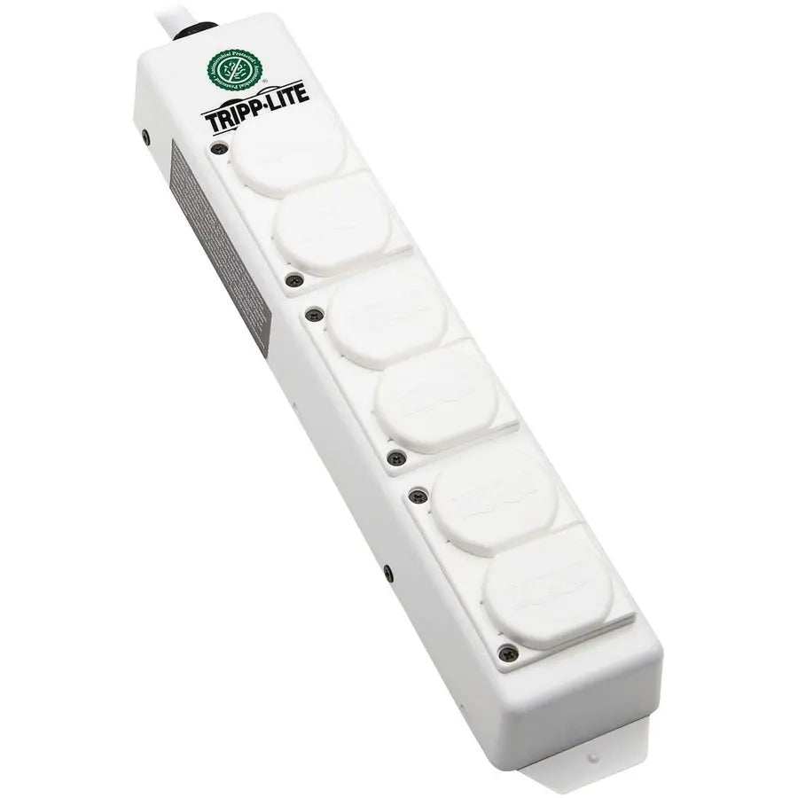 EATON Tripp Lite Safe-IT UL 2930 Medical-Grade Power Strip for Patient Care Vicinity, 6 Hospital-Grade Outlets, Safety Covers, Antimicrobial, 6 ft. Cord, Dual Ground - NEMA 5-15P-HG - 6 x NEMA 5-15R-HG - 6 - PS-606-HGDG