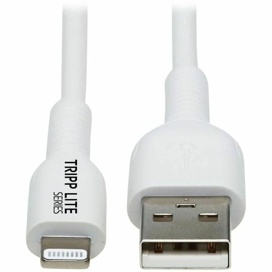 EATON Tripp Lite Safe-IT USB-A to Lightning Sync/Charge Cable Antibacterial 2M - 6.56 ft Lightning/USB Data Transfer Cable for iPhone, iPad, iPod, Computer, Wall Charger, Car Charger, Notebook, External Har... - M100AB-02M-WH