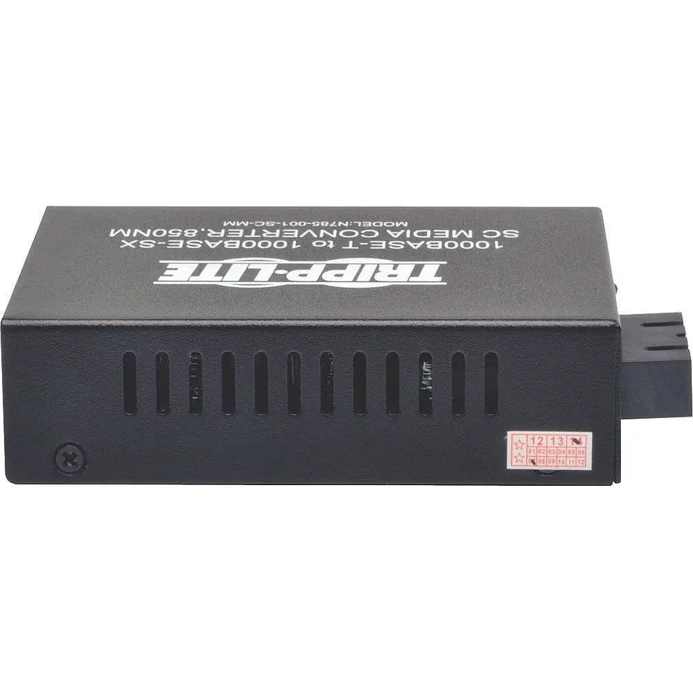 EATON Tripp Lite SC Multimode Fiber Media Converter Gigabit 10/100/1000 RJ45 550M 850nm - 1 x Network (RJ-45) - 10/100/1000Base-T, 1000Base-SX - Desktop - N785-001-SC-MM