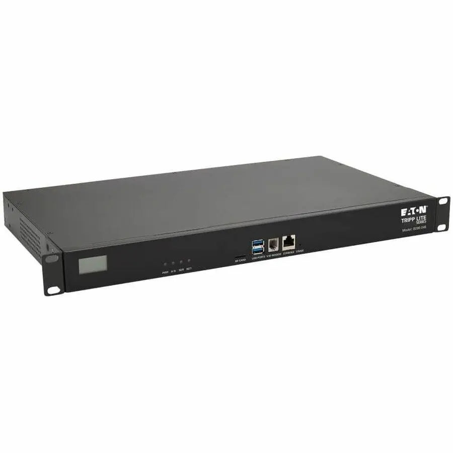 EATON Tripp Lite Serial Console Server 48-Port 2 USB Ports Dual GbE 16Gb Flash 1U - Twisted Pair - 2 x Network (RJ-45) - 2 x USB - 48 x Serial Port - 10/100/1000Base-T - Gigabit Ethernet - Desktop, Rack-mou... - B098-048