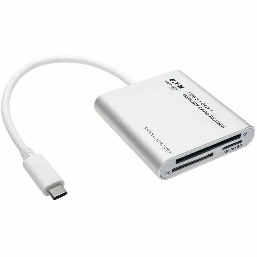 EATON Tripp Lite USB 3.1 Gen 1 Multi-Drive Smart-Card Flash-Memory Media Reader/Writer - SD, SDHC, SDXC, Reduced Size MultiMediaCard (MMC), MMCmobile, MMCplus, microSD, TransFlash, microSDHC, Memory Stick M - U452-003