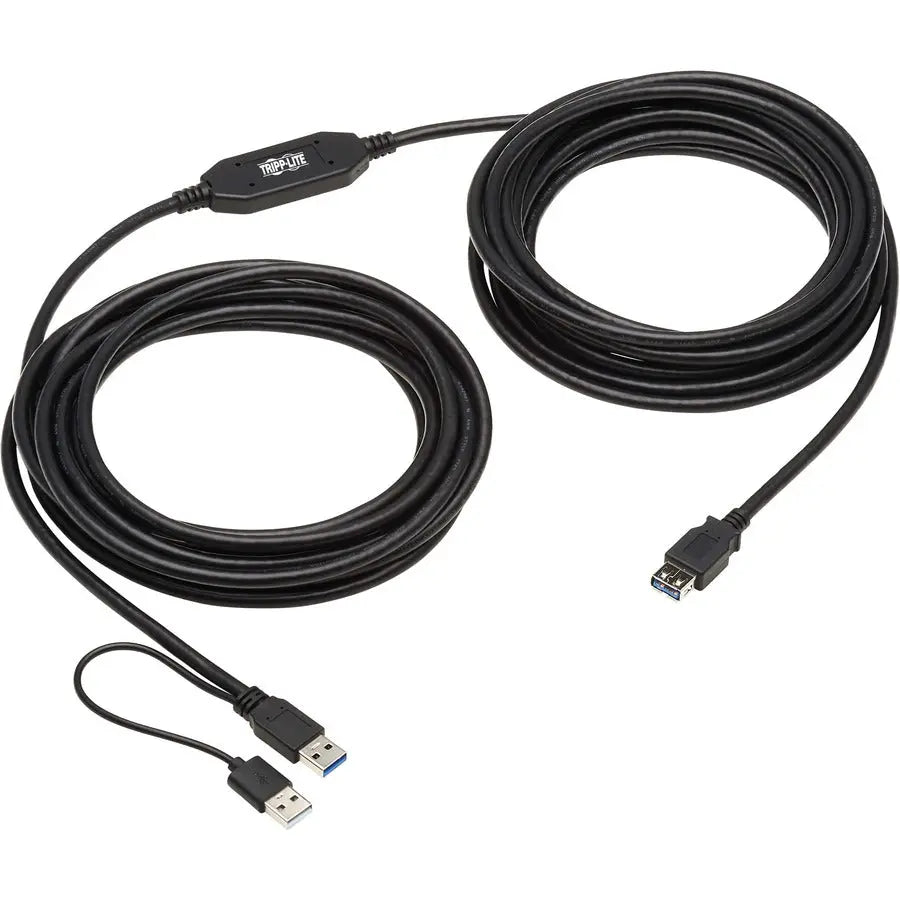EATON Tripp Lite USB 3.2 Gen 1 Active Extension Repeater Cable (A M/F), 10 m (32.8 ft.) - 32.81 ft USB Data Transfer Cable for Computer, Printer, Modem, Notebook, Webcam, Keyboard, Portable Hard Drive, Gami... - U330-10M-1