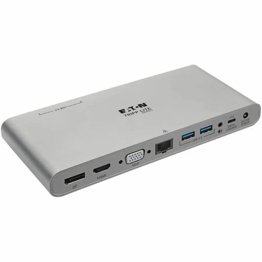 EATON Tripp Lite USB C Docking Station w/ USB A/C Hub, HDMI, VGA, DisplayPort, Gbe, 100W PD Charging 4K@30Hz Thunderbolt 3, USB Type C, USB-C, USB Type-C - for Notebook/Tablet PC/Desktop PC/Smartphone - 100 - U442-DOCK4-S