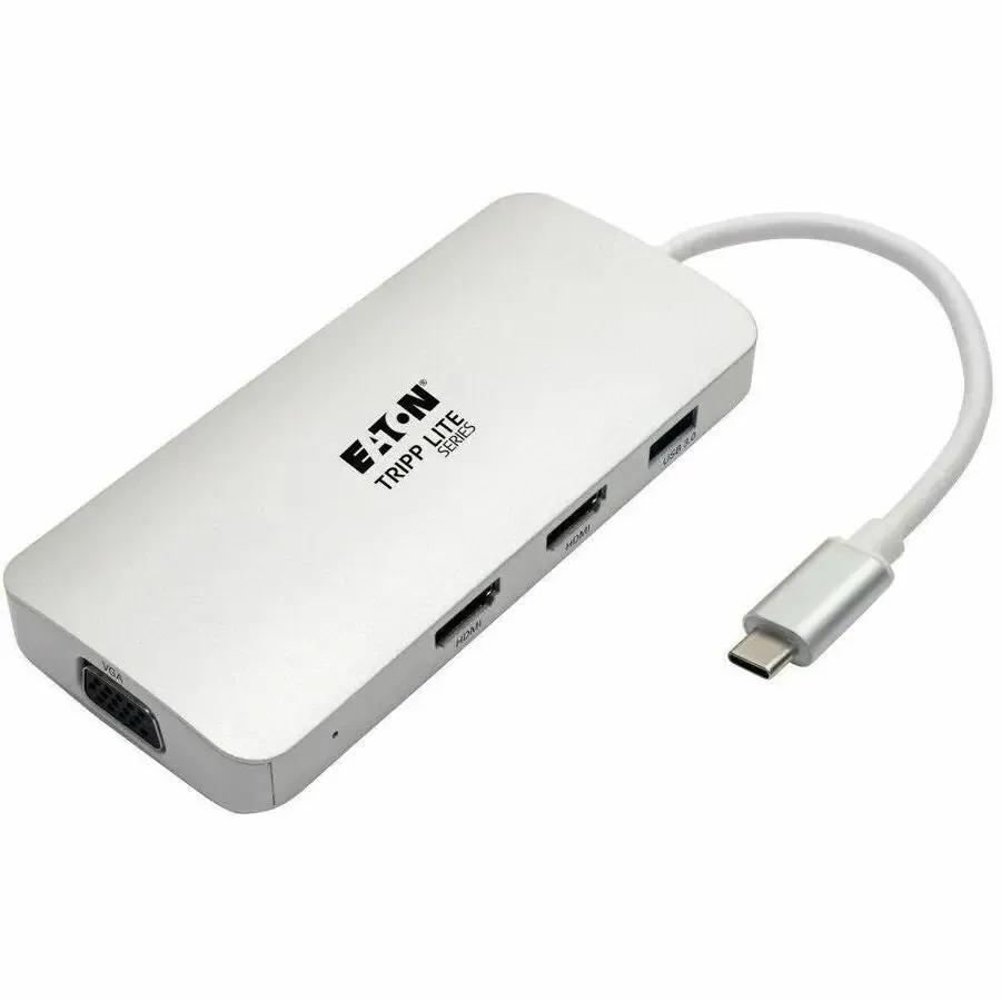 EATON Tripp Lite USB C Docking Station w/USB Hub, 2x HDMI, VGA, PD Charging 1080p, USB Type C, USB-C, USB Type-C - for Notebook/Tablet PC/Desktop PC/Smartphone - 60 W - USB Type C - 2 x USB Ports - 1 x USB - U442-DOCK12-S