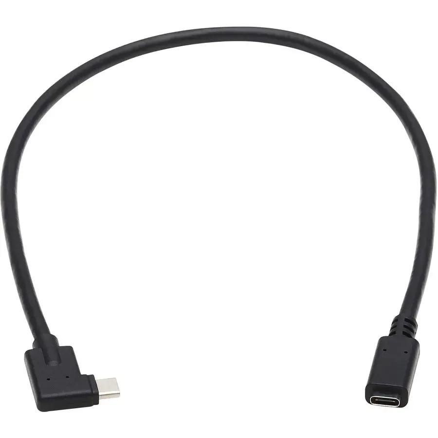 EATON Tripp Lite USB-C Extension Cable (M/F) - USB 3.2 Gen 2 (10Gbps), Thunderbolt 3 Compatible, Right-Angle Plug, 20 in. (0.5 m) - 1.67 ft Thunderbolt 3 Data Transfer Cable for MacBook Pro, Chromebook, Not... - U421-20N-G2-RA