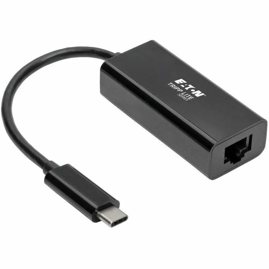 EATON Tripp Lite USB C to Gigabit Ethernet Adapter USB Type C to Gbe 10/100/1000 Thunderbolt 3 Compatible Black - USB 3.1 Type C - 1 Port(s) - 1 - Twisted Pair - U436-06N-GB