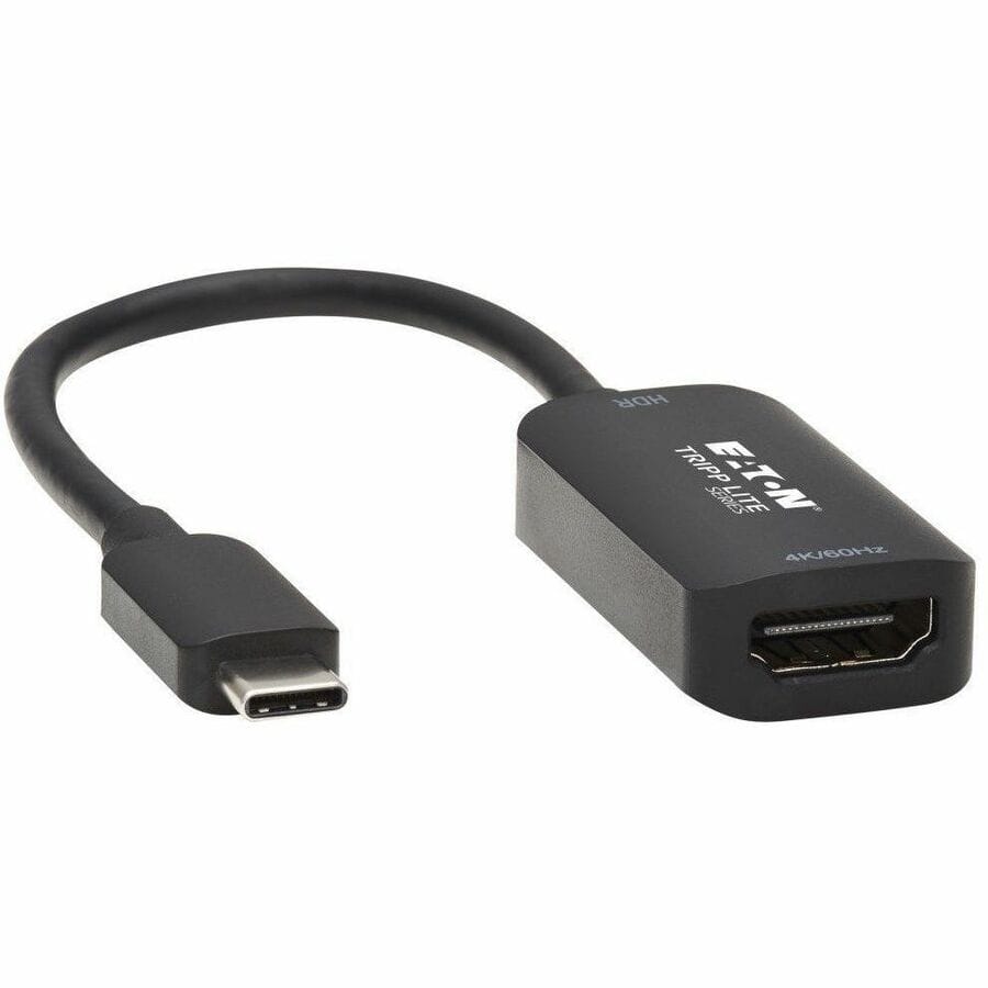 EATON Tripp Lite USB C to HDMI Adapter Cable 4K 60Hz M/F Thunderbolt 3 DP 1.2 6in - 1 x Type C Male USB - 1 x HDMI Female Digital Audio/Video - 4096 x 2160 Supported - Nickel Connector - Gold Contact - Blac... - U444-06N-HDR-B