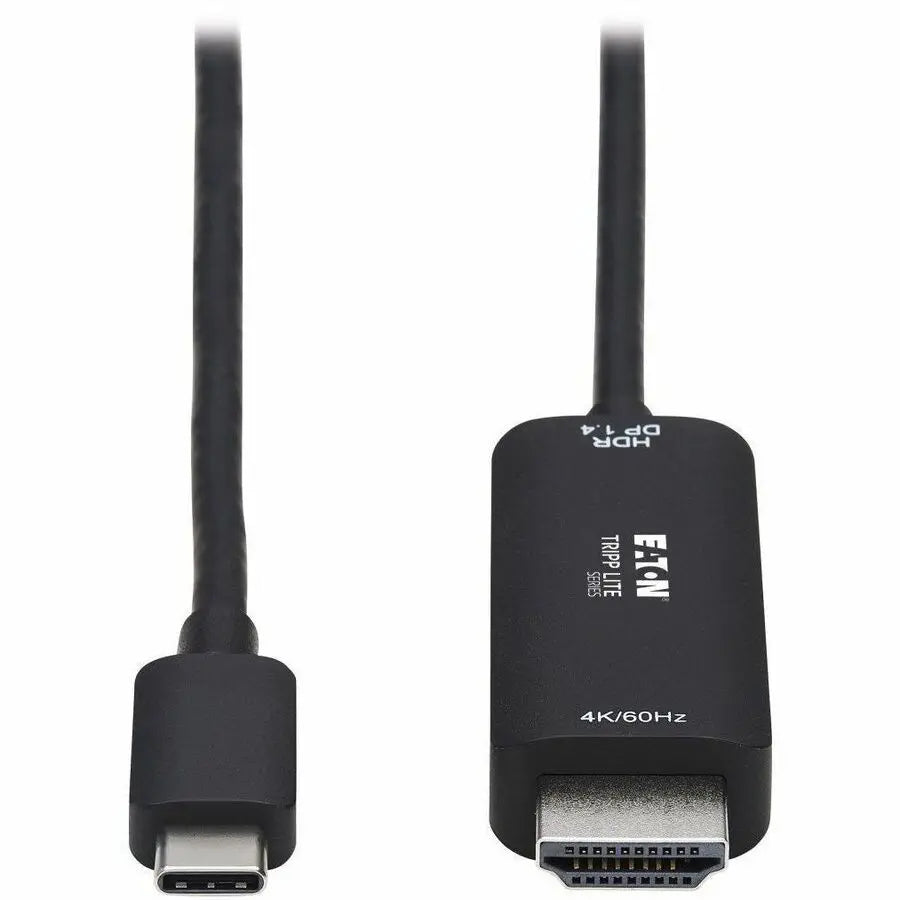 EATON Tripp Lite USB C to HDMI Adapter Cable 4K60Hz HDR DP 1.4 Alt Mode Black 6ft - 6 ft HDMI/USB-C A/V Cable for Audio/Video Device, Projector, Notebook, Smartphone, MacBook Pro, HDTV, Monitor, Tablet, Aud... - U444-006-HDR4BE