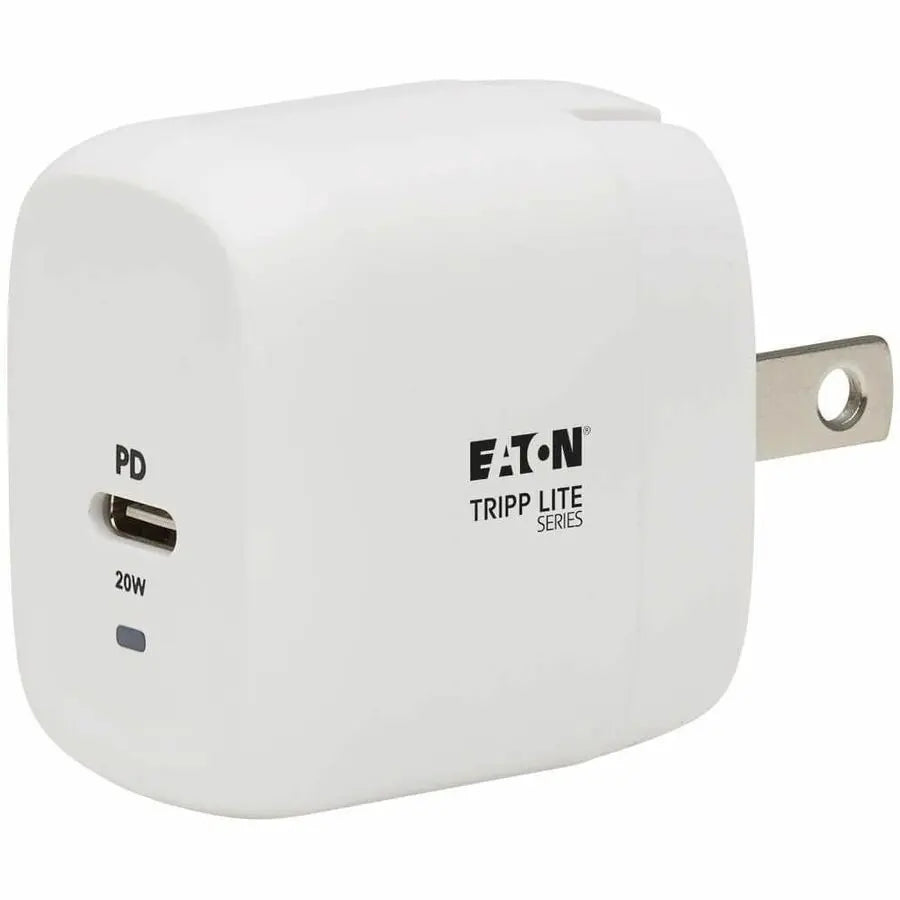 EATON Tripp Lite USB-C Wall Charger Compact 1-Port GaN Technology, 20W PD 3.0 Charging, White - 120 V AC, 230 V AC Input - 5 V DC/3 A, 9 V DC Output - White - U280-W01-20C1-G