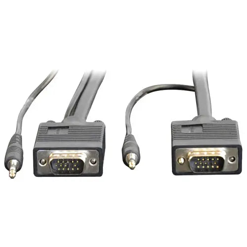EATON Tripp Lite VGA Coax Monitor Cable with audio, High Resolution cable with RGB coax - (HD15 and 3.5mm M/M) 6-ft. - P504-006