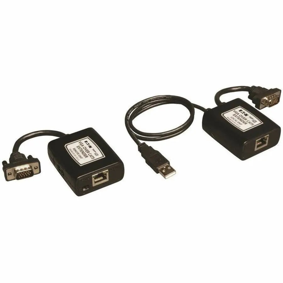 EATON Tripp Lite VGA over Cat5/Cat6 Video Extender Kit USB Powered up to 500ft TAA/GSA - 1 Input Device - 1 Output Device - 500 ft Range - 2 x Network (RJ-45) - 1 x USB - 1 x VGA In - 1 x VGA Out - 1920 x 1... - B130-101-U