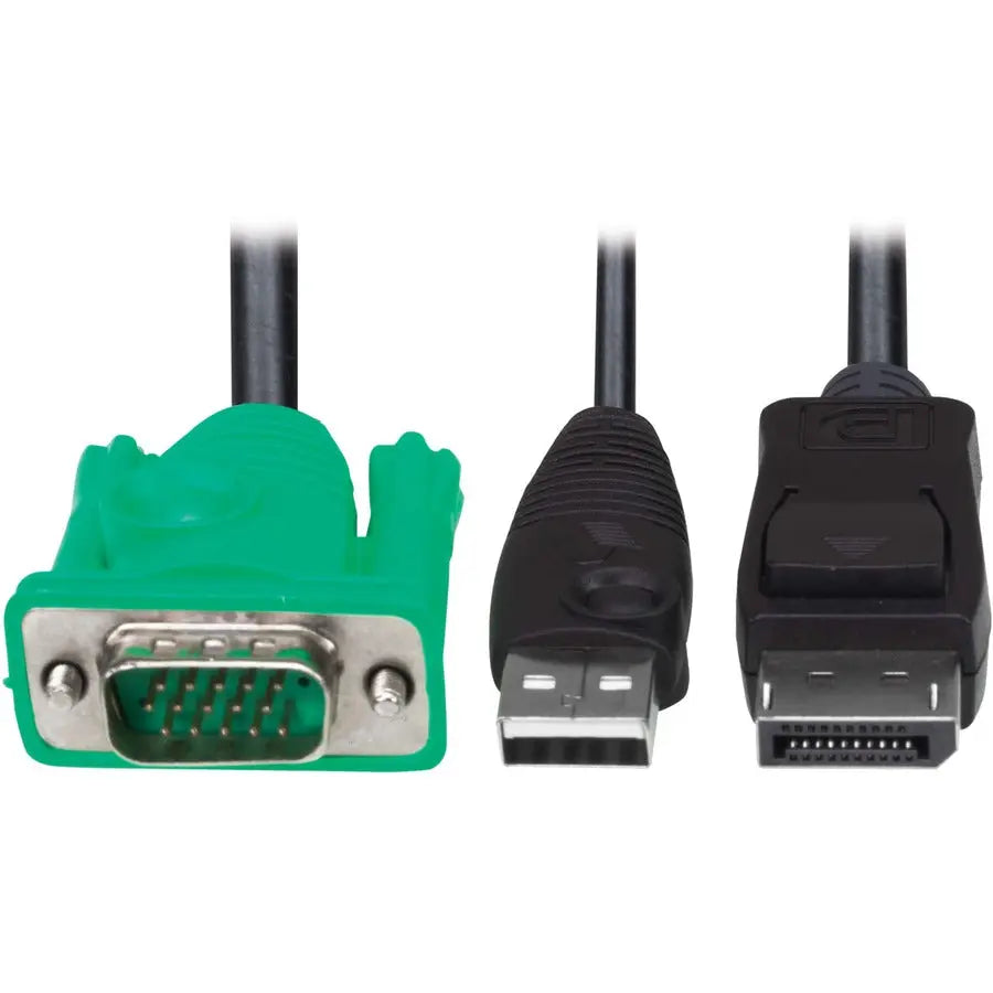 EATON Tripp Lite VGA to DisplayPort and USB-A Adapter Cable Kit for Tripp Lite B020-U and B022-U KVM, 6 ft. (1.8 m) - 6 ft KVM Cable for KVM Switch, Server, Computer - First End: 1 x 15-pin HD-15 - Male - S... - P778-006-DP
