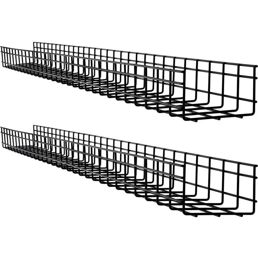 EATON Tripp Lite Wire Mesh Cable Tray - 150 x 100 x 1500 mm (6 in. x 4 in. x 5 ft.) 2-Pack - Cable Tray - Black - 2 Pack - Steel - SRWB6410X2STR