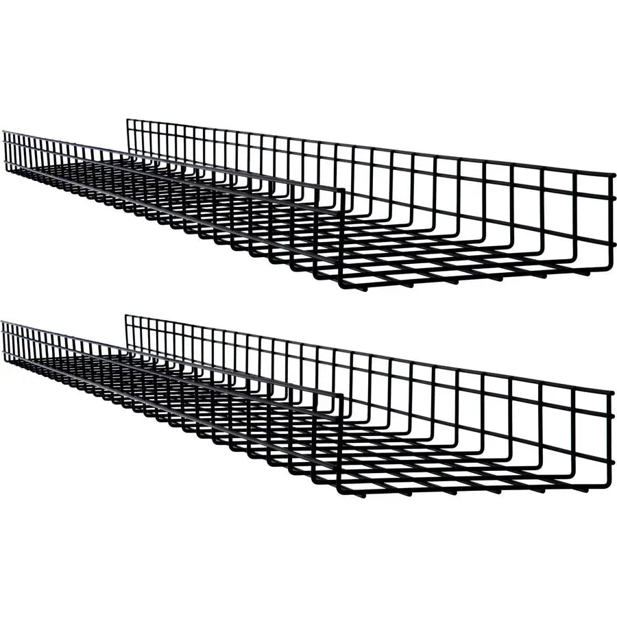 EATON Tripp Lite Wire Mesh Cable Tray - 300 x 100 x 1500 mm (12 in. x 4 in. x 5 ft.), 2-Pack - Cable Tray - Black Powder Coat - 2 Pack - Steel - SRWB12410X2STR