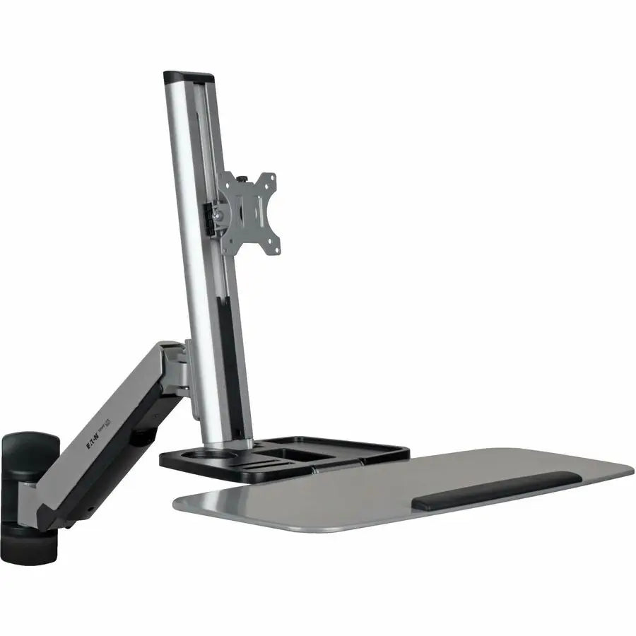 EATON Tripp Lite WorkWise Wall-Mounted Workstation, Single Display - Wall Mount for Flat Panel Display, TV, Keyboard, Telephone, Fan - Black - 1 Display(s) Supported - 32" Screen Support - 17.64 lb Load Cap - WWSS1332W