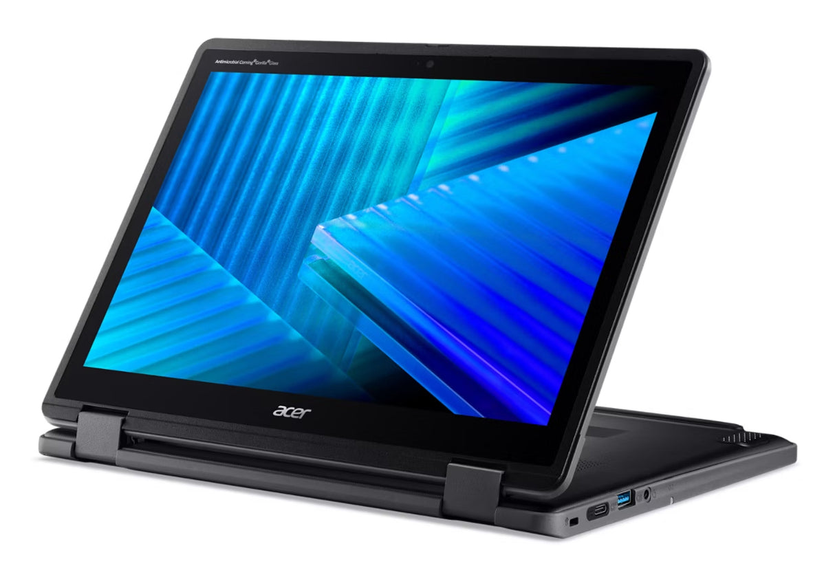Acer TravelMate Spin B3 TMB312R-31-C45D Hybrid (2-in-1) 31 cm (12.2") Touchscreen WUXGA 4 GB LPDDR5-SDRAM 128 GB eMMC Wi-Fi 7 (802.11be) Windows 11 Pro Education Black - NX.BHBAA.003 ACER