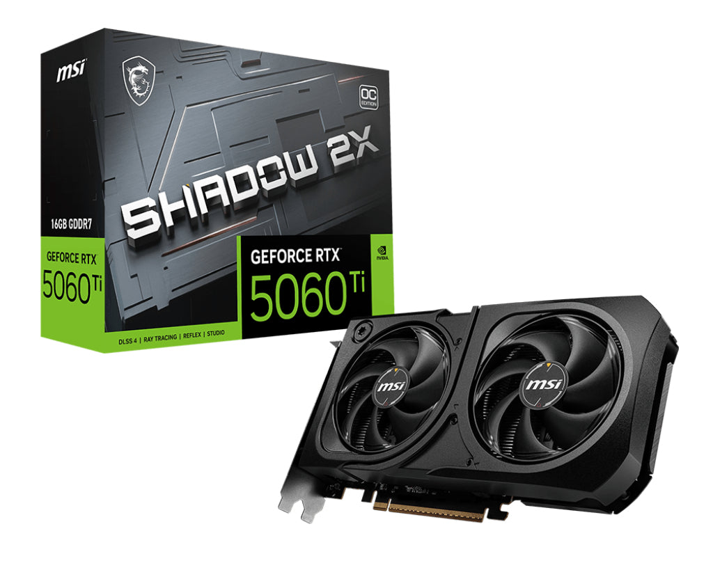 MSI GAMING GeForce RTX 5060 Ti 16G SHADOW 2X OC PLUS NVIDIA 16 GB GDDR7 - G506T-16S2CP