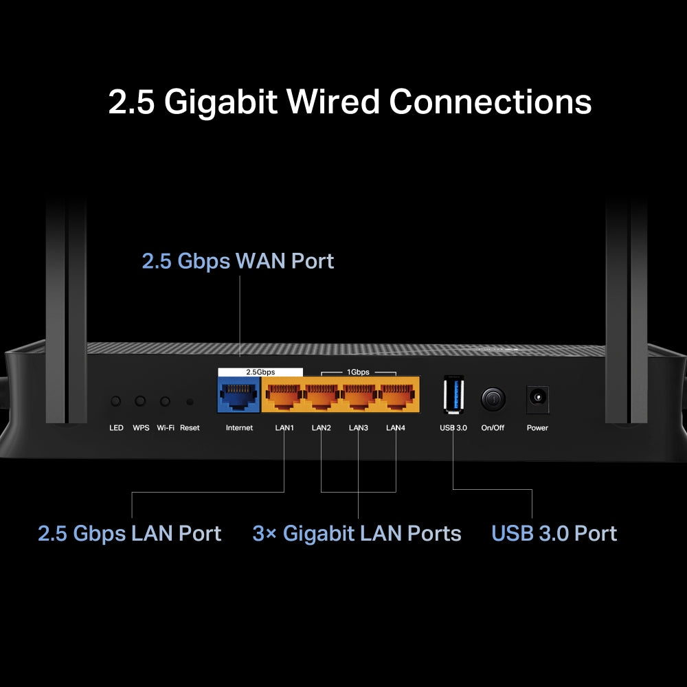 TP-Link Archer BE230 wireless router 2.5 Gigabit Ethernet Dual-band (2.4 GHz / 5 GHz) Black - ARCHER BE230