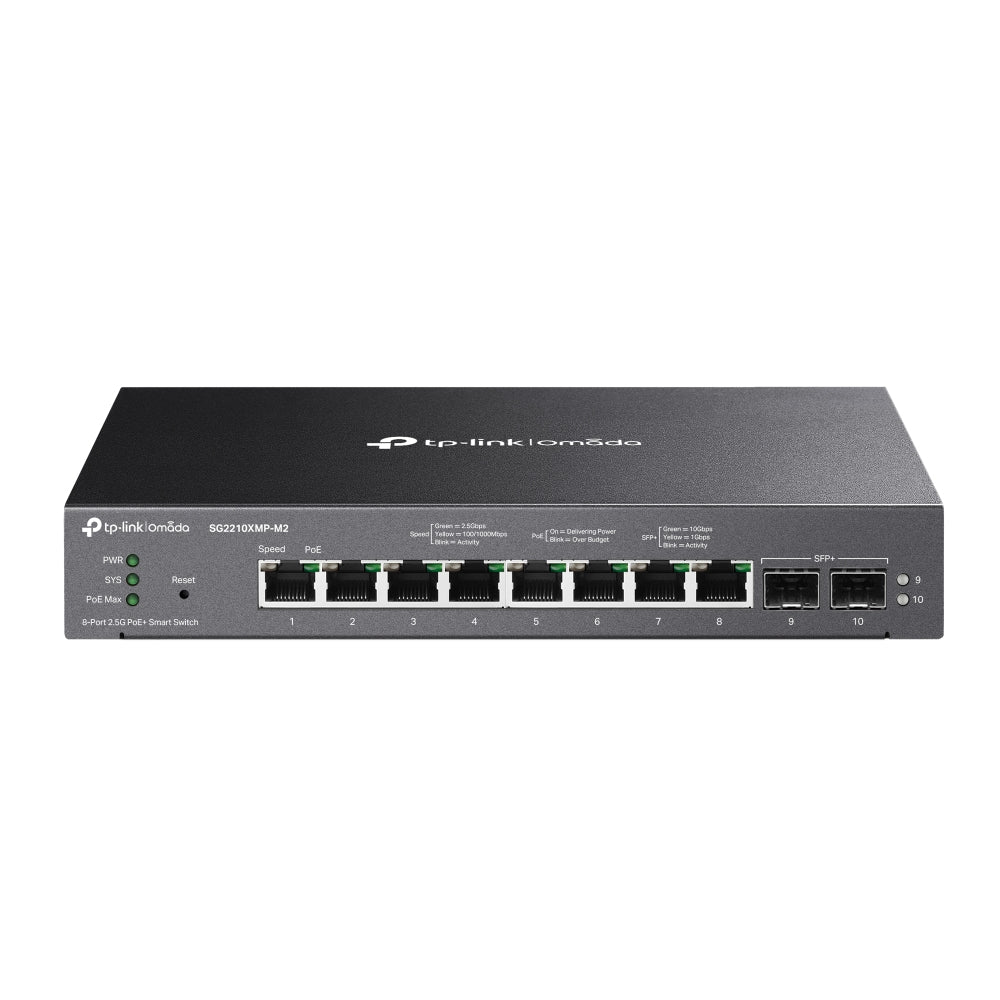 TP-Link Omada 8-Port 2.5GBASE-T and 2-Port 10GE SFP+ Smart Switch with 8-Port PoE+ - SG2210XMP-M2