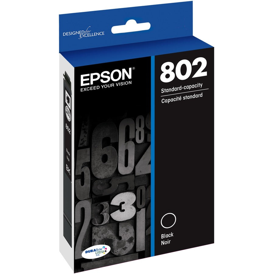 EPSON Epson DURABrite Ultra 802 Original Ink Cartridge - Black - Inkjet - 1 Each - T802120-S