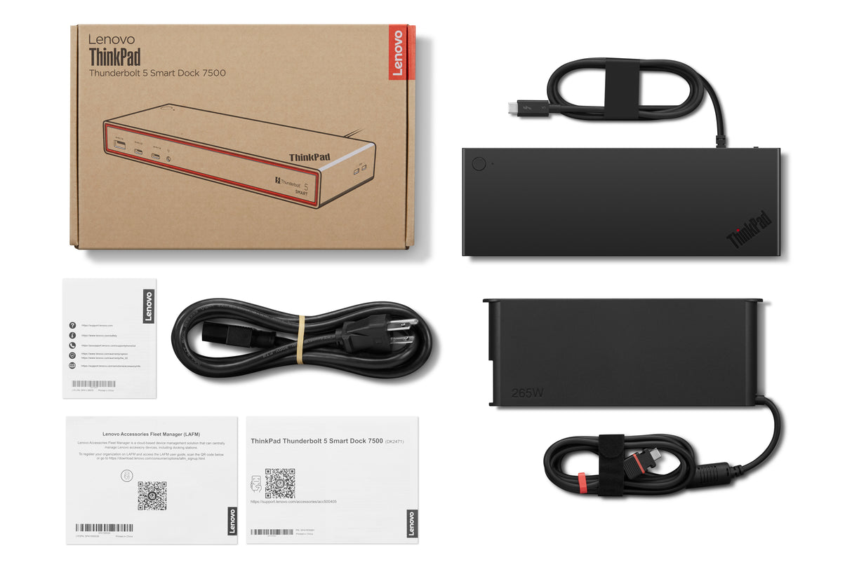 Lenovo ThinkPad Thunderbolt 5 Smart Dock 7500 Wired Black - 40BA0265US LENOVO