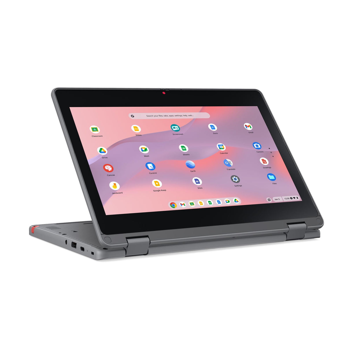 Lenovo Chrome 500e 2in1 G5 M89 MediaTek Kompanio 540 Chromebook 29.5 cm (11.6") Touchscreen HD 4 GB 64 GB UFS Wi-Fi 6E (802.11ax) ChromeOS Grey - 83TA0002US