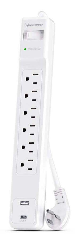 CyberPower 6 Outlet Surge Strip With USB - CSP604UCW