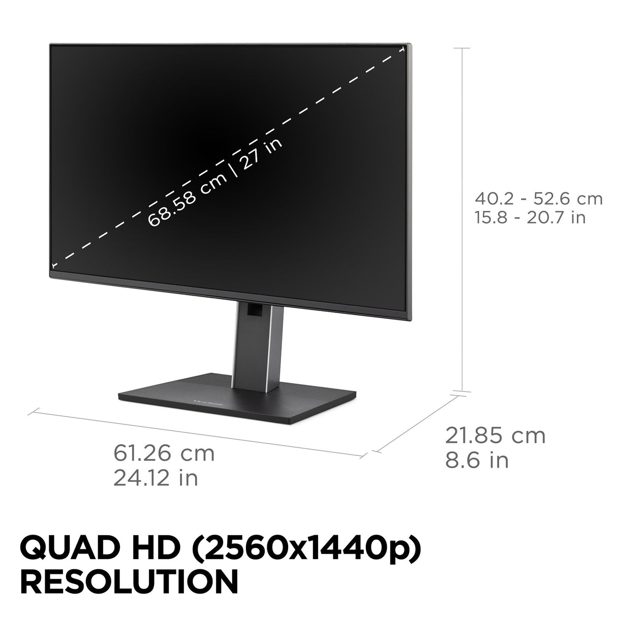Viewsonic VG Series VG2752-2K computer monitor 68.6 cm (27") 2560 x 1440 pixels Quad HD LED Black - VG2752-2K