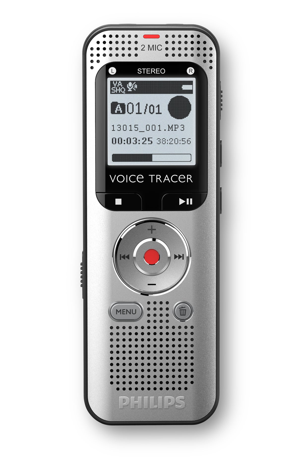 Philips Voice Tracer DVT2015 dictaphone Internal memory & flash card Silver - DVT2015