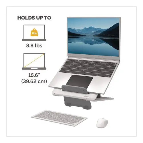 FELLOWES FELLOWES Breyta Laptop Stand, 9.25" x 10.55" x 0.55" - 8", White, Supports Up to 8.8 lbs - 100098501