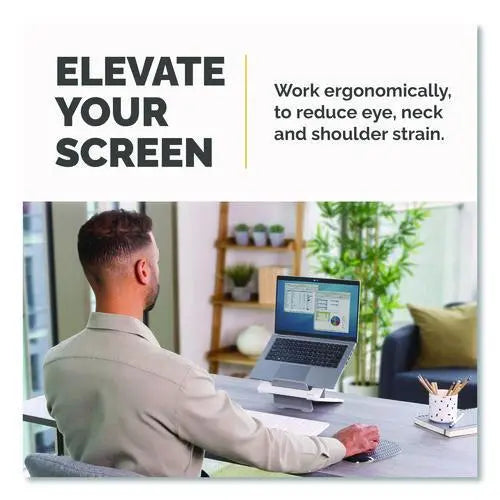 FELLOWES FELLOWES Breyta Laptop Stand, 9.25" x 10.55" x 0.55" - 8", White, Supports Up to 8.8 lbs - 100098501
